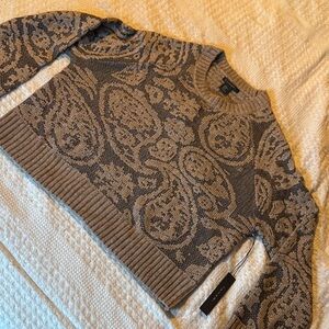 Tahari Men's Paisley Crewneck Sweater - Brown and Gray
